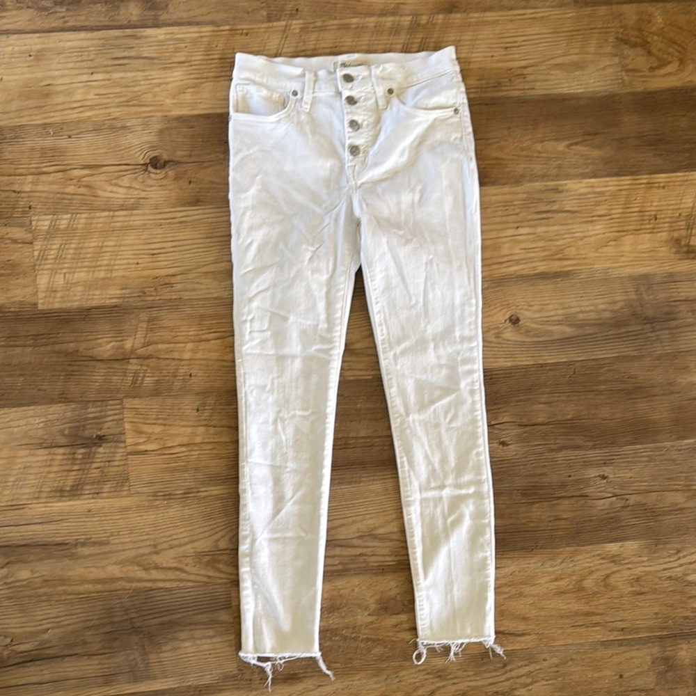 Madewell Mid Rise Skinny White Jeans Size 27